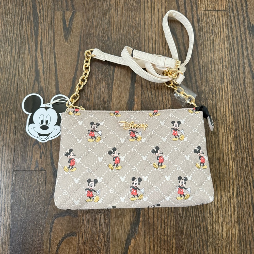 Primark Mickey Mouse Faux Leather Crossbody Bag with Detachable Chain | NWT